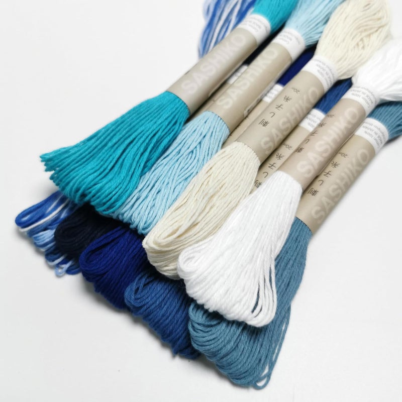 Olympus Sashiko Thread 20m(21.8yds) Bundles 100% Cotton (White and Blue 9Colors), OS-20M - Image 2